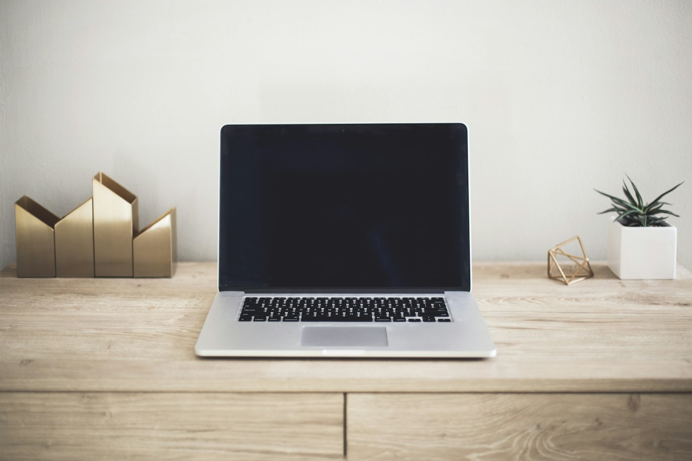 Laptop connected to a compact USB-C accessory